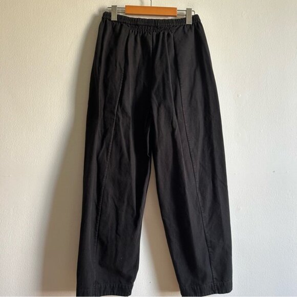 COS Sz 4 Black Barrel Relaxed Trendy Cotton Pants - Picture 7 of 13